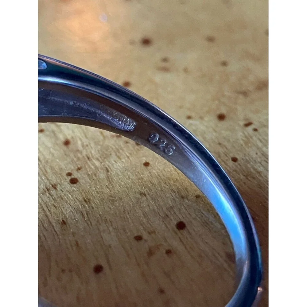 Natural Sapphire Sterling Silver Cocktail Ring Size 6